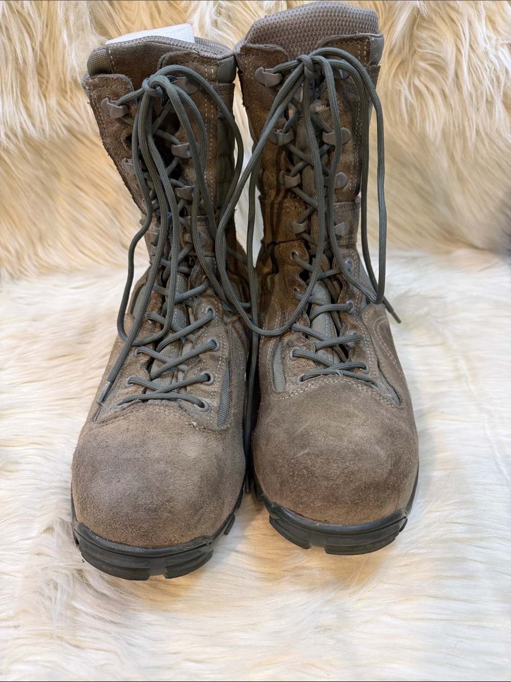 Men's Tactical Lace-Up Steel Toe Suede Boots - Size 11.5R